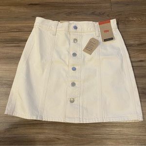 levi’s cream button front denim skirt size 27 NWT